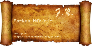 Farkas Móric névjegykártya